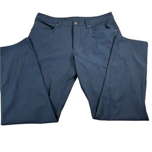 LULULEMON ABC Pants Warpstreme 5 Pocket Navy Mens 33 Slim Technical Stretch